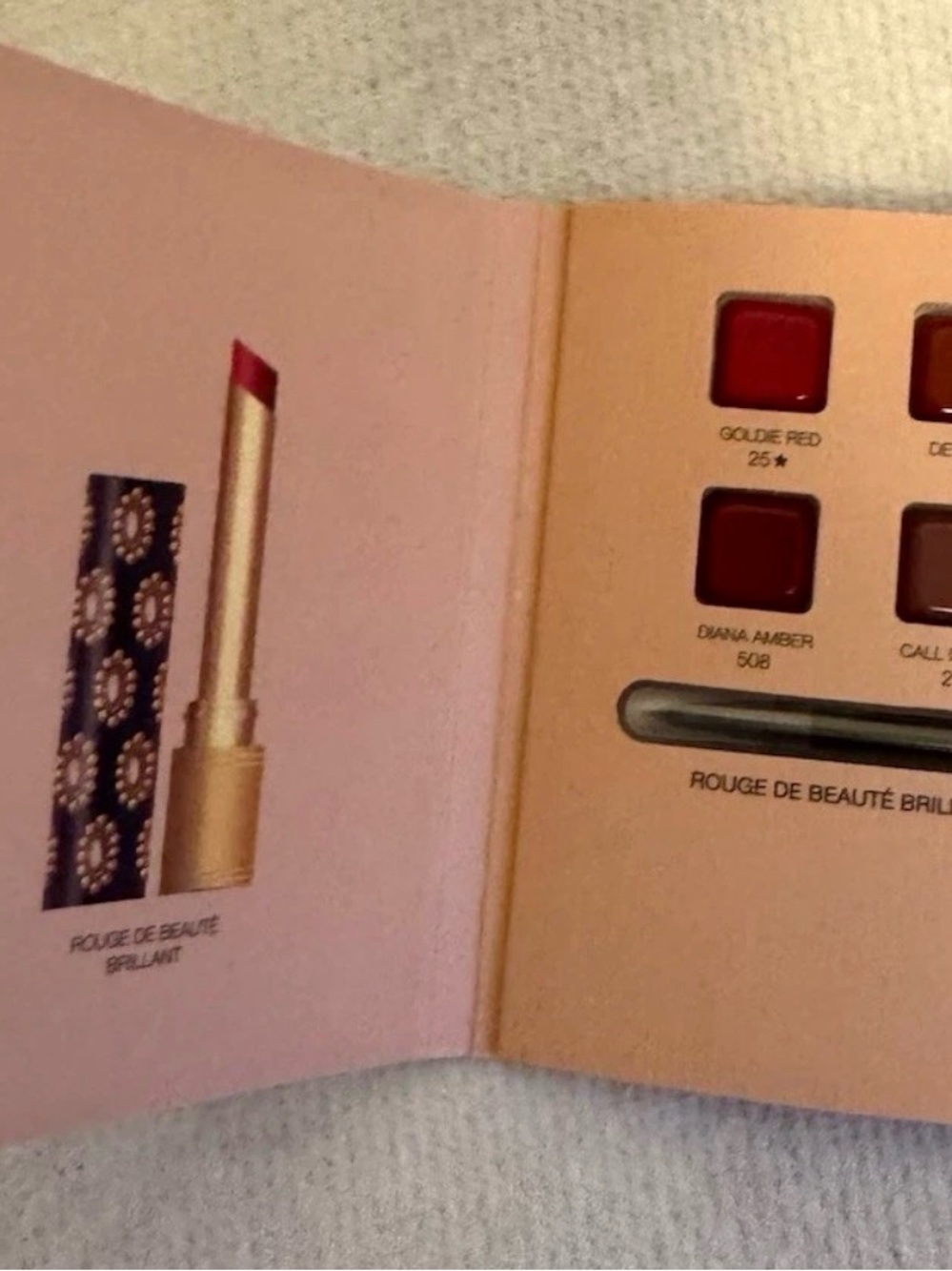 Gucci Rouge Lipstick Sample Set with Pink and Red Swatches